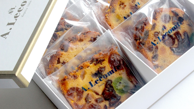 日本初の老舗フランス菓子店 A Lecomte のスペシャリテ フルーツケーキカット 8個入 お取り寄せ グルメ ギフト 食品 通販 で人生を豊かに グルメ通販のオンワード マルシェ