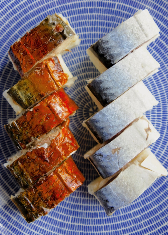 ハレの日のご馳走に!脂乗りの良い、身が締まった鯖を堪能する「3種の鯖棒寿司食べ比べセット(梅)」