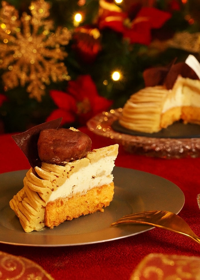 皇室献上栗　山江栗のモンブラン クリスマススタイル（5号）