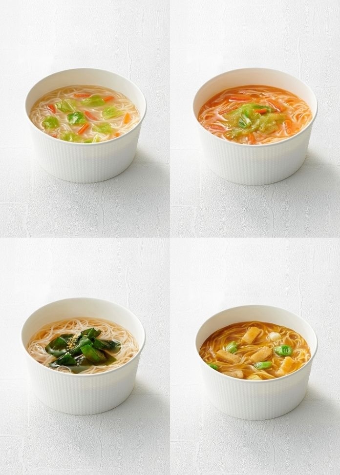 お湯かけ3分 カップで手軽にお湯かけスープ素麺4種 6食入り