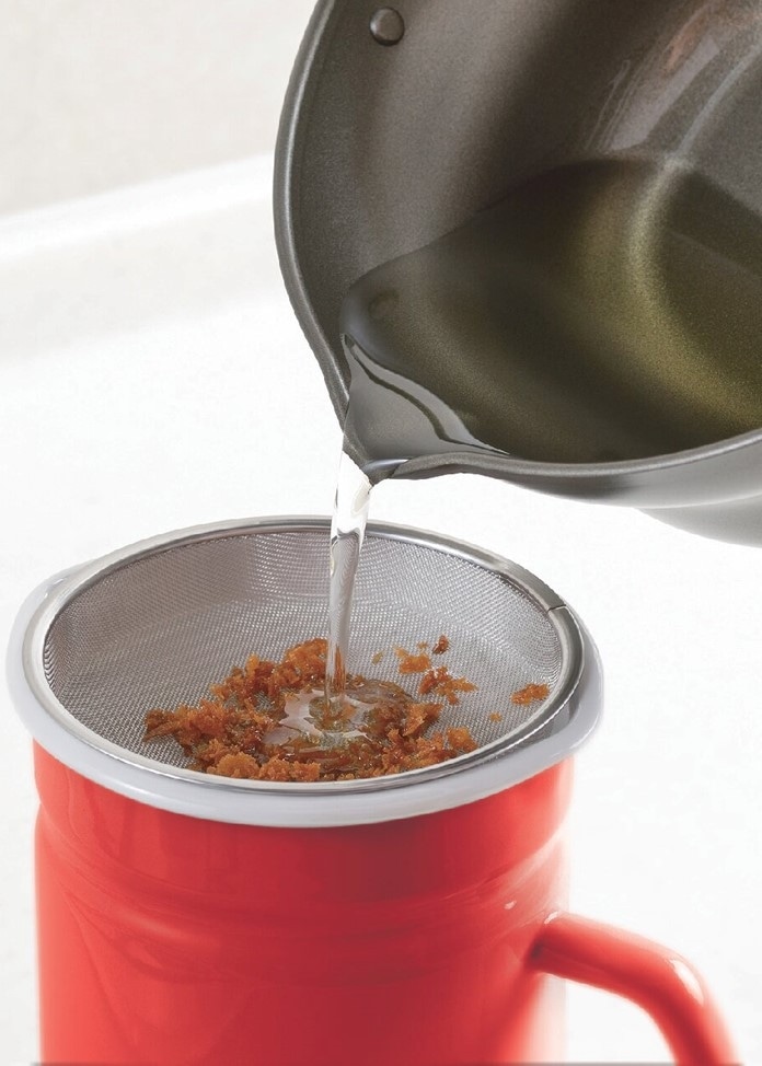 漉しアミ付オイルポット（レッド）