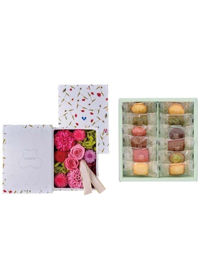 「GANON FLORIST」監修プリザーブドフラワーBOOKと「アンリ・シャルパンティエ」プティ・ガトー・アソルティ