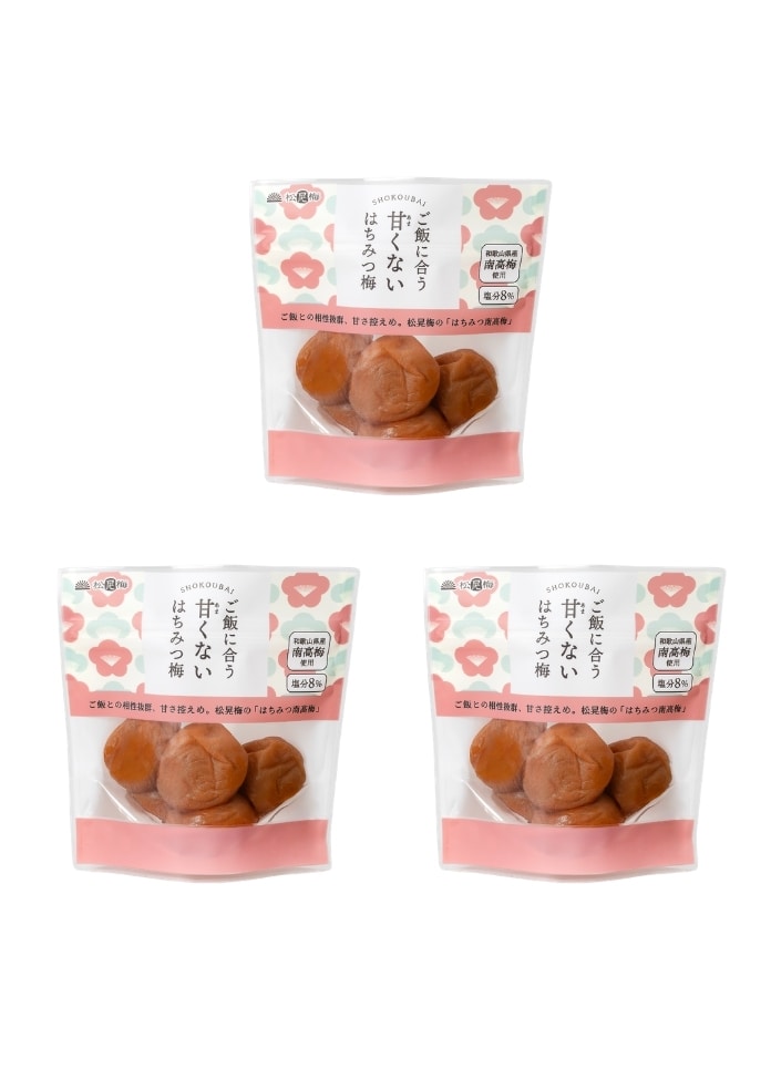 ご飯に合う甘くないはちみつ梅(80g×3個）