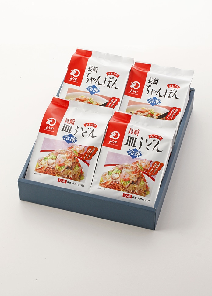 具材付きちゃんぽん・皿うどん（揚麺）詰合せ 各2食入