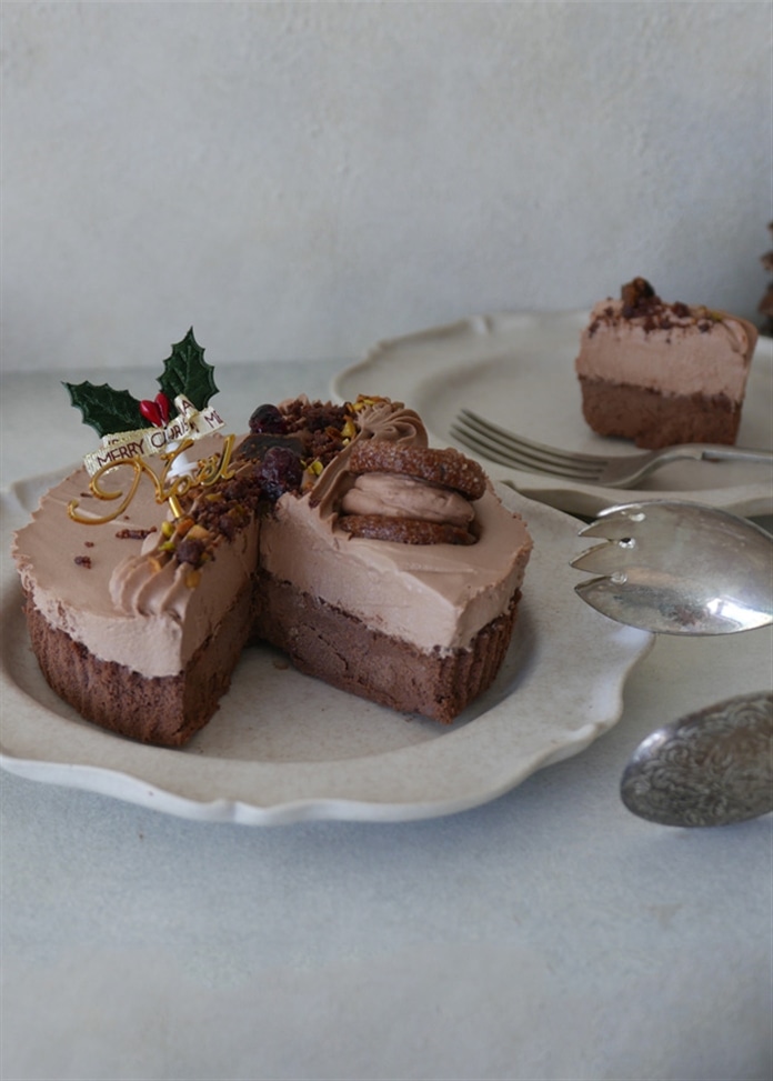 Wショコラのクリスマスチーズケーキ