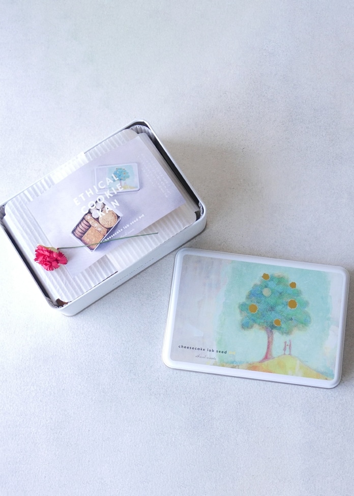 【ミニカーネーション飾り付き】mother's day エシカルクッキー缶