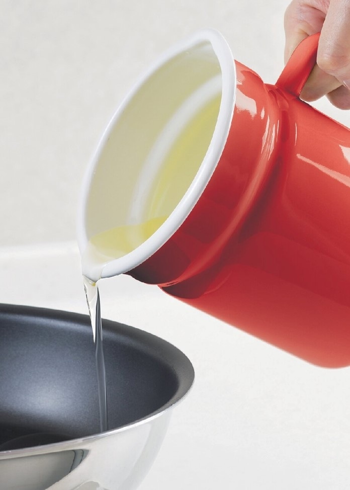 漉しアミ付オイルポット（レッド）