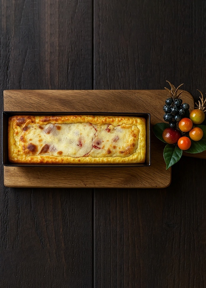 お酒と楽しむ甘くないバスクチーズケーキ（バジル＆トマト）