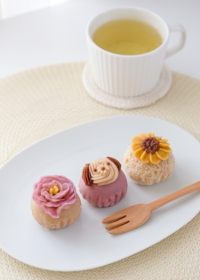 【うめとおはぎ】わんことお花のおはぎ8個