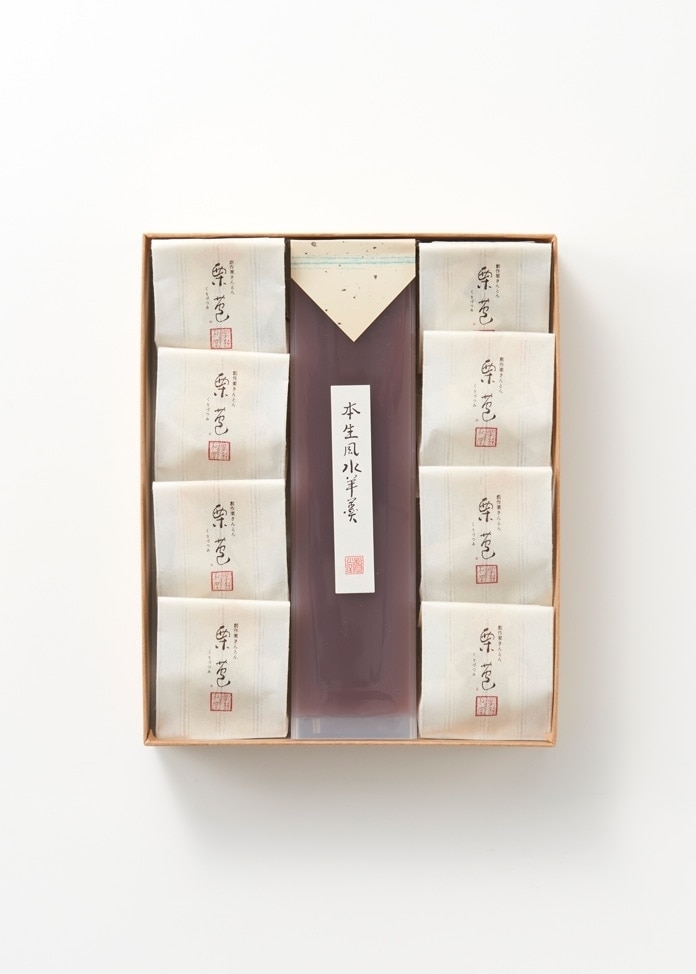 夏ギフト14（本生風水羊羹1棹・栗苞8個）