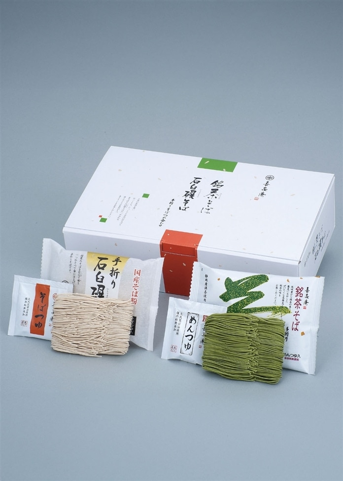 【遠州喜泉庵】手折り銘茶そば・石臼碾そば（8食入）