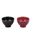 【北一漆器】根来・曙ペア木目汁椀