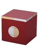 【北一漆器】日月5.0三段重（朱）