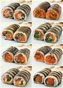 キンパ8種セット（プルコギ・豚キムチ・ツナマヨ・ハムチーズ・野菜・ピビンパ・タッカルビ・サムギョプサル）