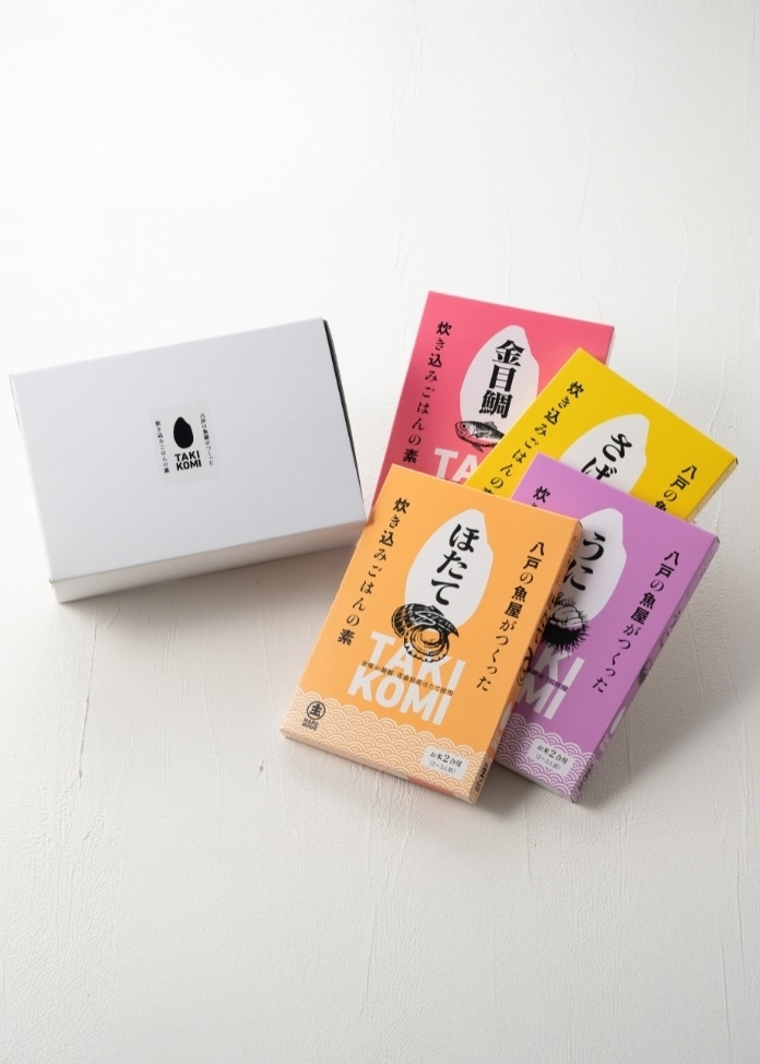 炊き込みご飯4種類セット（さば・うに・ほたて・金目鯛）