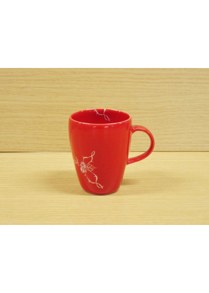 篠英陶磁器 【有田焼】ローズ(赤)・マグカップ