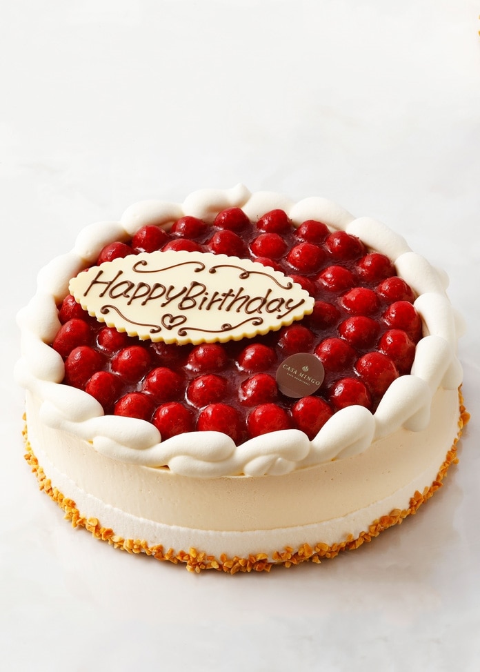 【Happy Birthdayプレート付】最高級洋菓子 シュス木苺レアチーズケーキ 12cm
