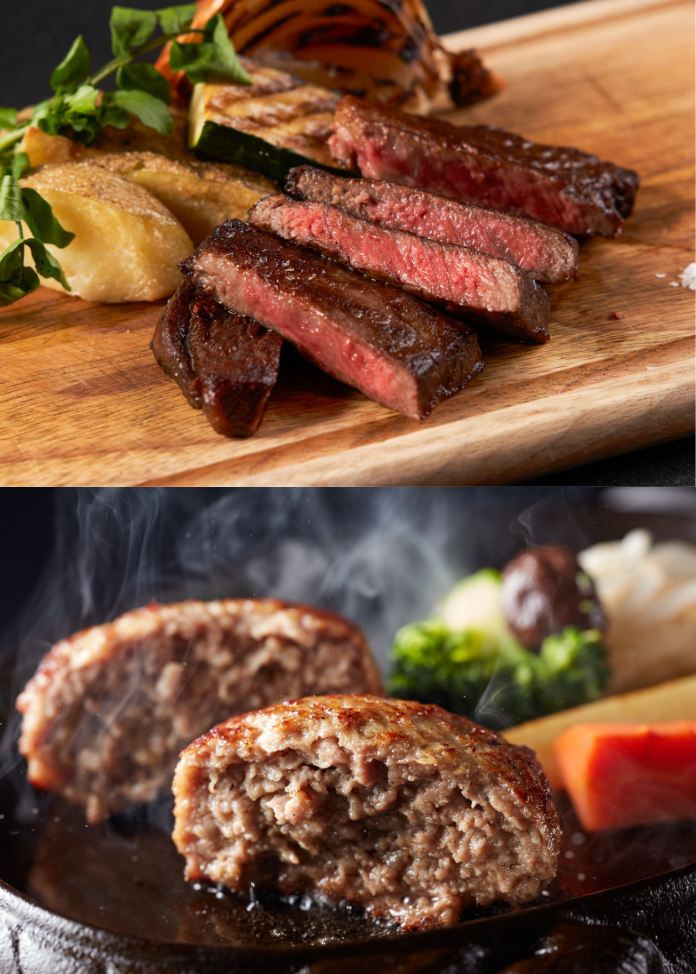【格之進セール限定】超希少部位！薫格骨ぎわステーキ＆3種のハンバーグセット