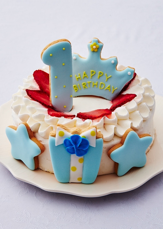 ファーストバースデーケーキ（5号／ブルー）