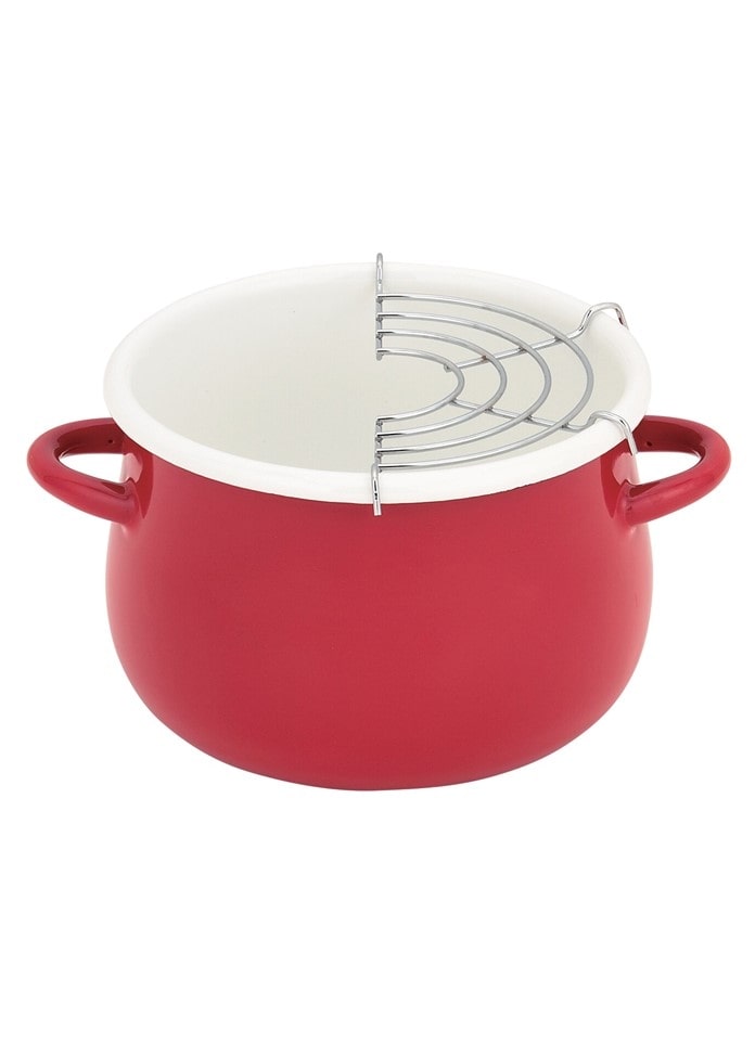 ホーロー天ぷら鍋16cm（レッド）