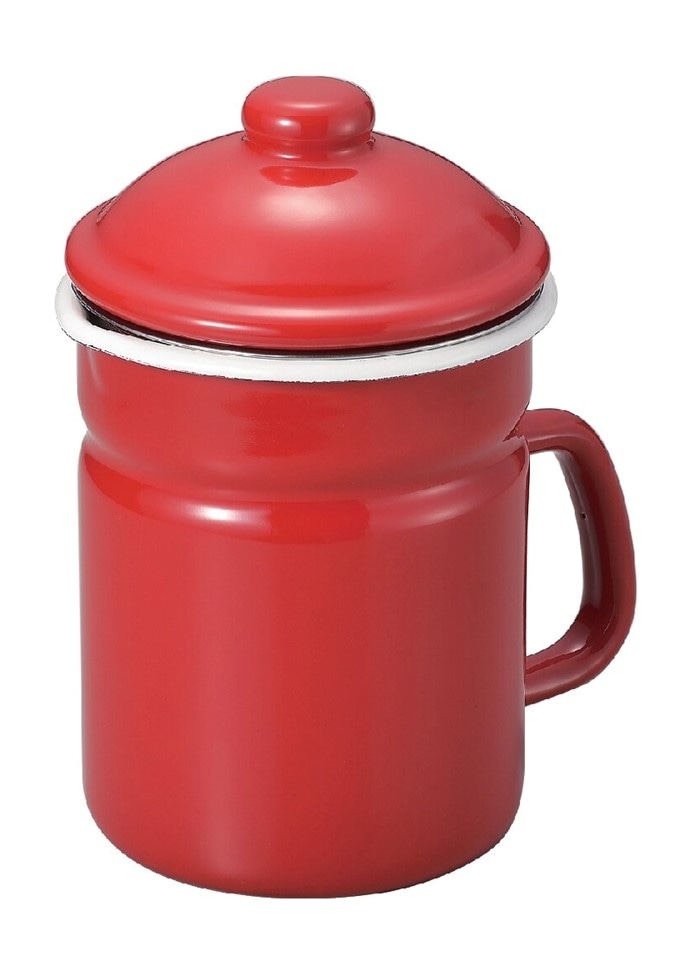 漉しアミ付オイルポット（レッド）