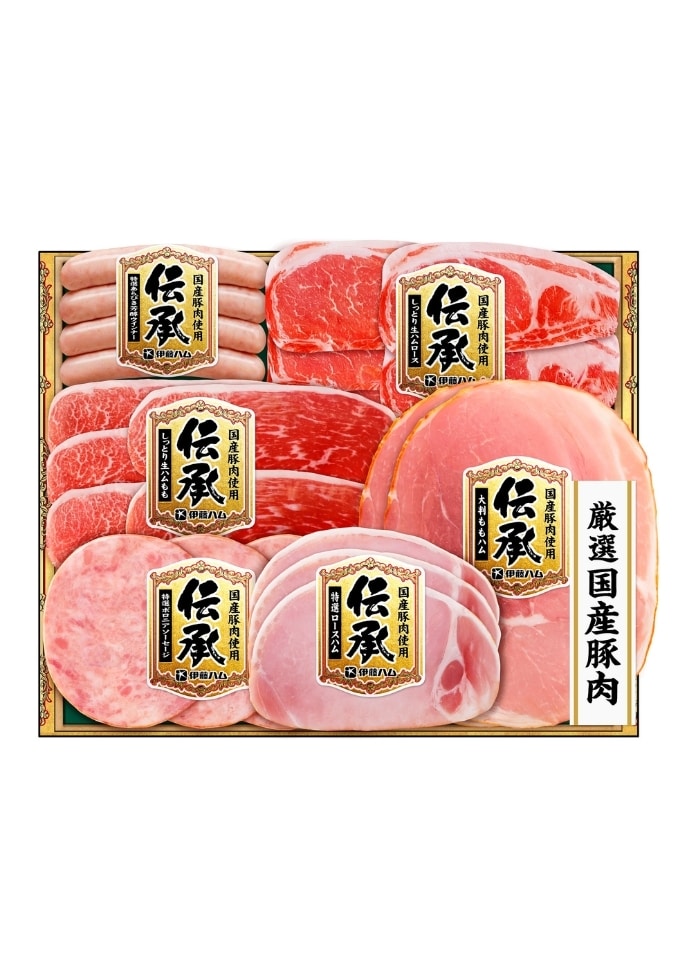 【伝承】国産豚肉スライスハム詰合せ（6種6品入）