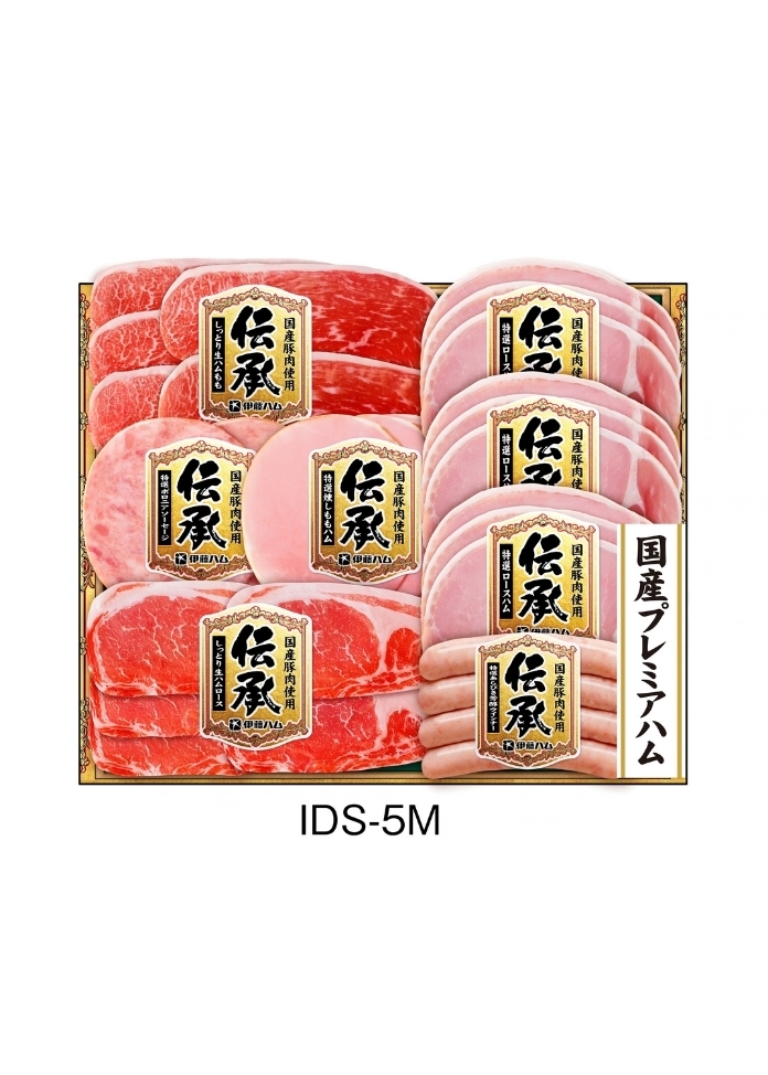【伝承】国産豚肉スライスハム詰合せ（6種8品入）