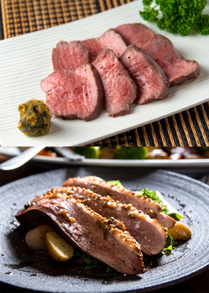 仔牛のローストタン＆直火焼き合鴨ロースト詰め合わせ