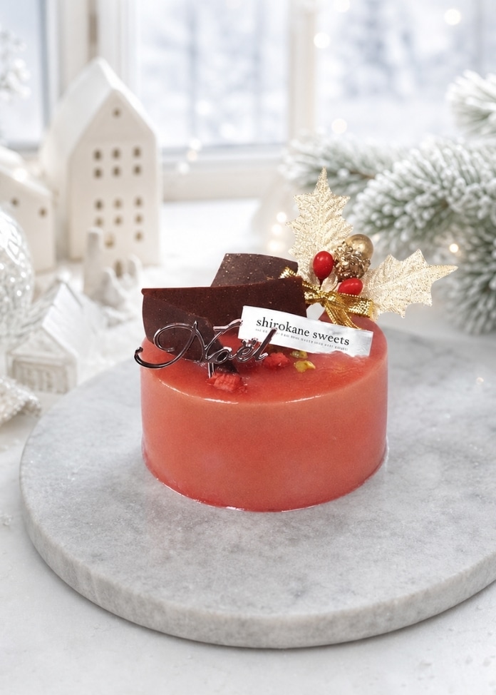 白金ミロワール　情熱の赤と酸味を楽しむ白金プレミアムミロワール（フランボワーズ）クリスマス（3号）	