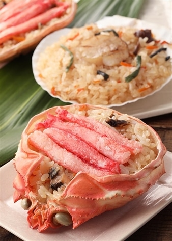 蟹と帆立の海鮮おこわ