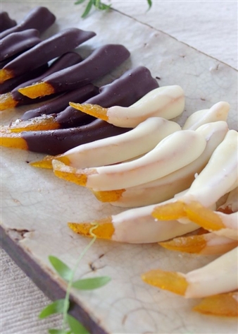 オーガニックチョコ100%使用綾日向夏オレンジピールチョコ＜ビター・ホワイト＞