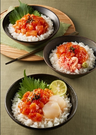 鮭ルイベ漬・海鮮丼セット３種×2食入り（合計6人前)