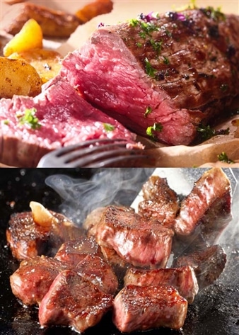 【大阪北新地TeppanWine堀】アンガス牛2種食べ比べセット計600g