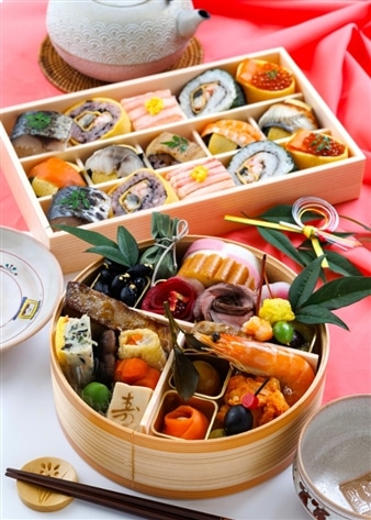 ことほぎ華おせちとあでやか手鞠寿しセット（2～3人前）