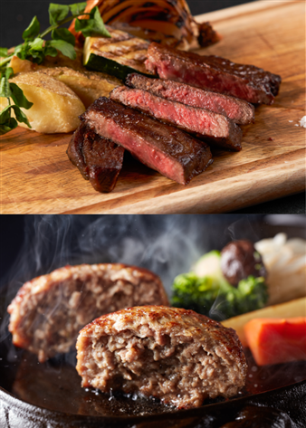 【格之進セール限定】超希少部位！薫格骨ぎわステーキ&岩手薫るハンバーグセット