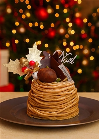 皇室献上栗　山江栗のモンブラン クリスマス（3号）