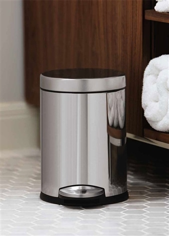 【simplehuman】ラウンドステップカン 4.5L シルバー