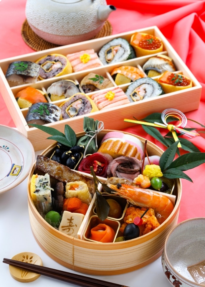ことほぎ華おせちとあでやか手鞠寿しセット（2～3人前）