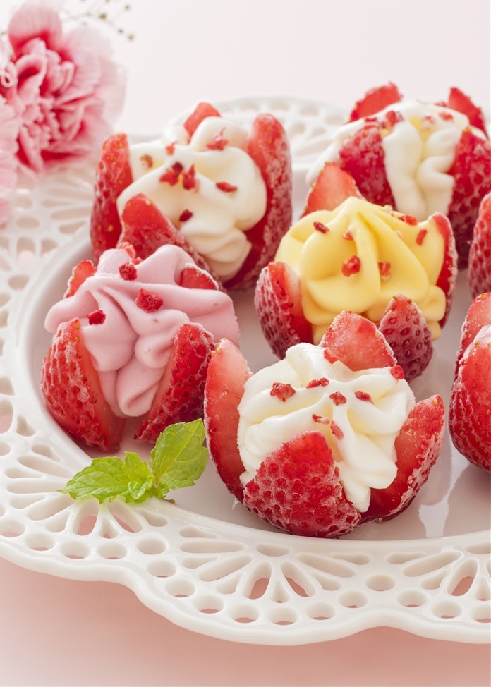 博多あまおう 花いちごのアイス（母の日メッセージブーケカード付き）