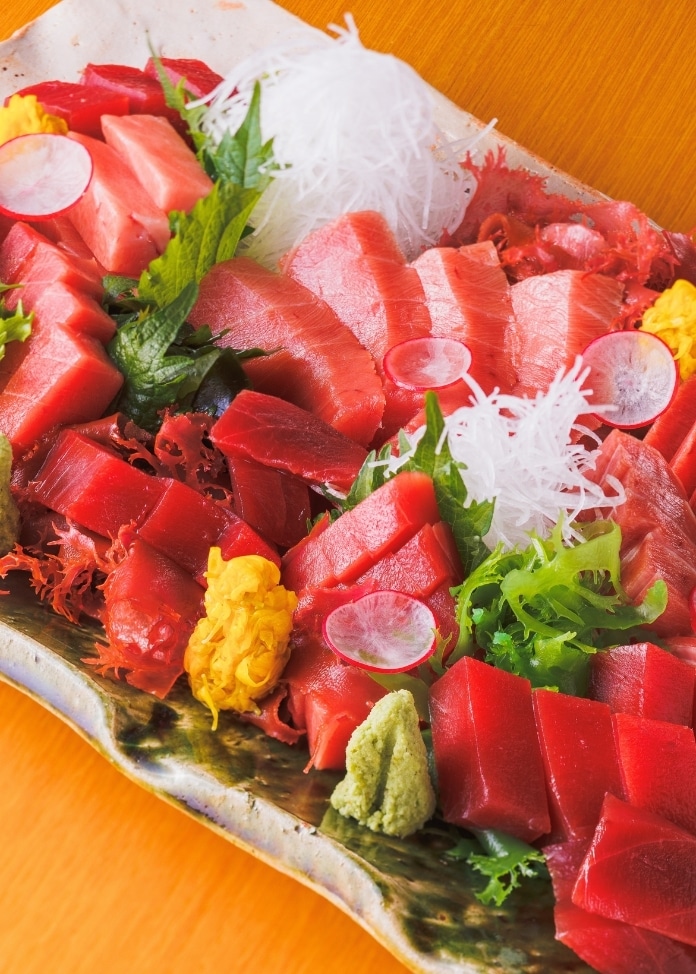 『山菱水産』天然本鮪柵セット（大トロ・中トロ・赤身）