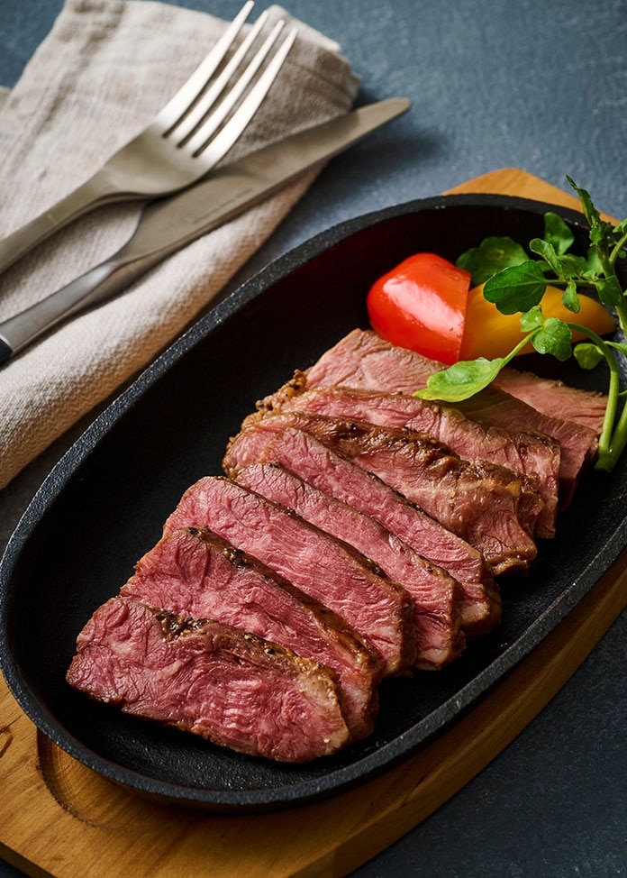 簡単調理 2段仕込みの牛さがりステーキ180g×3