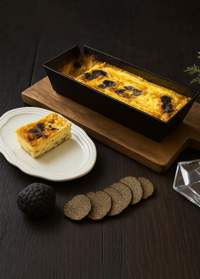 お酒と楽しむ甘くないバスクチーズケーキ（黒トリュフ）