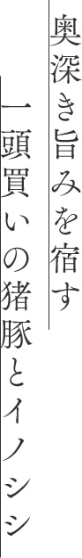 奥深き旨みを宿す一頭買いの猪豚とイノシシ