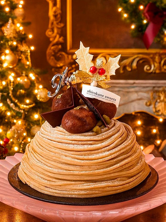 皇室献上栗　山江栗のモンブラン クリスマススタイル（5号）