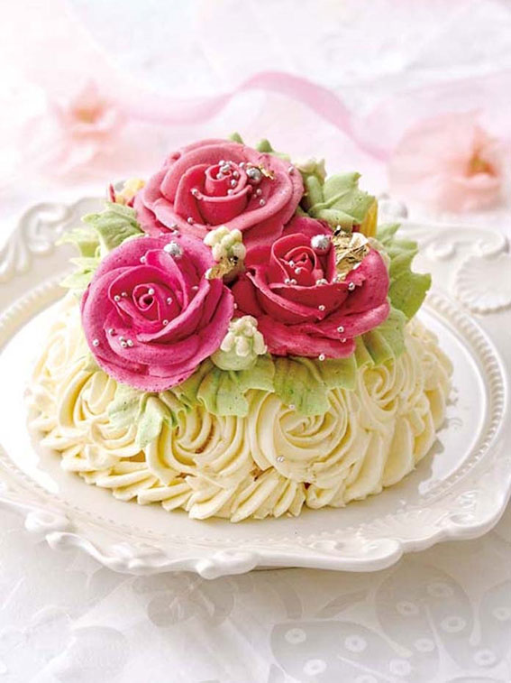 【ドルチェ ディ ロッカ カリーノ】バラのフラワーケーキ（母の日カード付き）