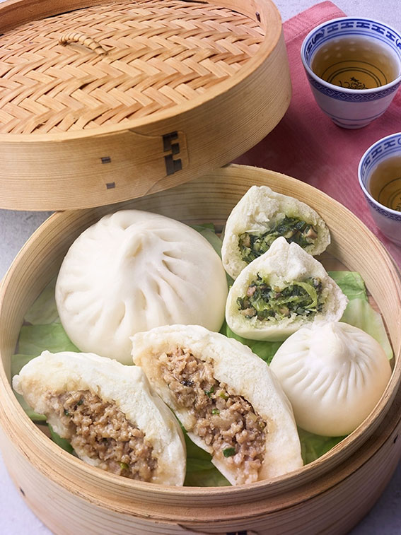 【点心師手作り】中国飯店の肉まん・野菜まんセット（計6個入り）
