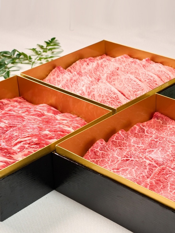 豪華熟成肉重箱ギフト こだわり三段重　極（モモ・ロース・肩ロース）5～6人前